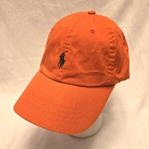 POLO - Embroidered Logo - Men's Orange Baseball/Golf Cap. Adjustable.